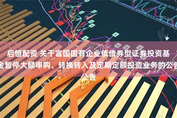 启恒配资 关于富国国有企业债债券型证券投资基金暂停大额申购、转换转入及定期定额投资业务的公告